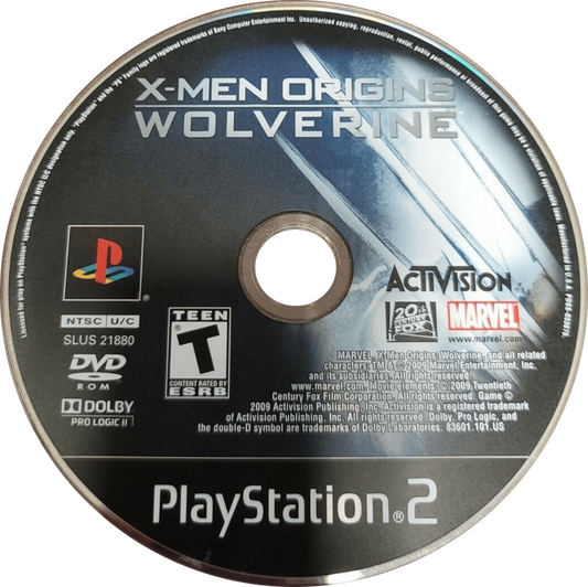 X-Men Origins: Wolverine – PlayStation 2 (PS2) video game disc, action-adventure.