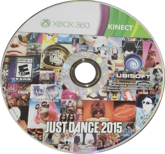 Just Dance 2015 disc for Xbox 360 (X360) motion-controlled dance rhythm video game