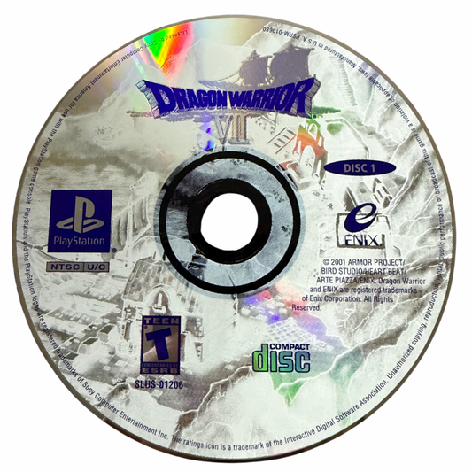 Dragon Warrior VII PlayStation 1 PS1 for retro video game enthusiasts featuring classic role playing gameplay turn based combat expansive world exploration character customization job system monster encounters epic adventure and collectible gaming appeal disc 1