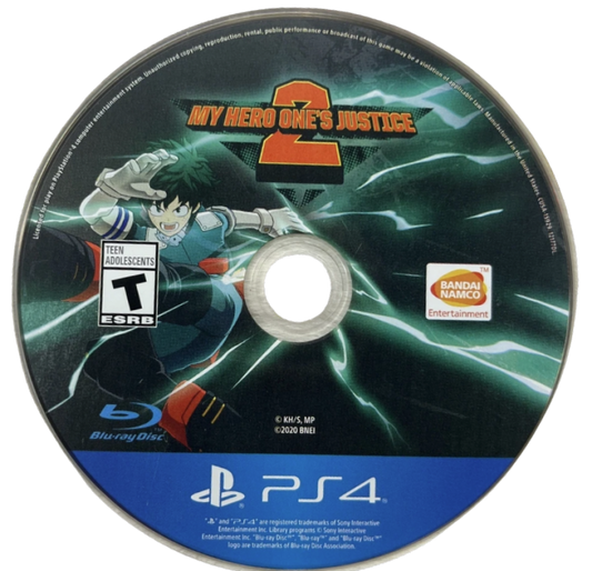 My Hero One's Justice 2 – PlayStation 4 (PS4) video game disc, action fighting game with superpowered heroes and intense battles