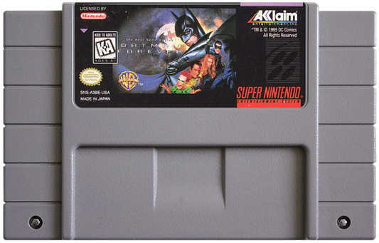 Batman Forever cartridge for Super Nintendo Entertainment System (SNES) retro video game