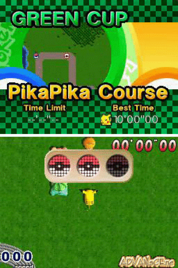Pokémon Dash gameplay for Nintendo DS (DS) racing adventure video game