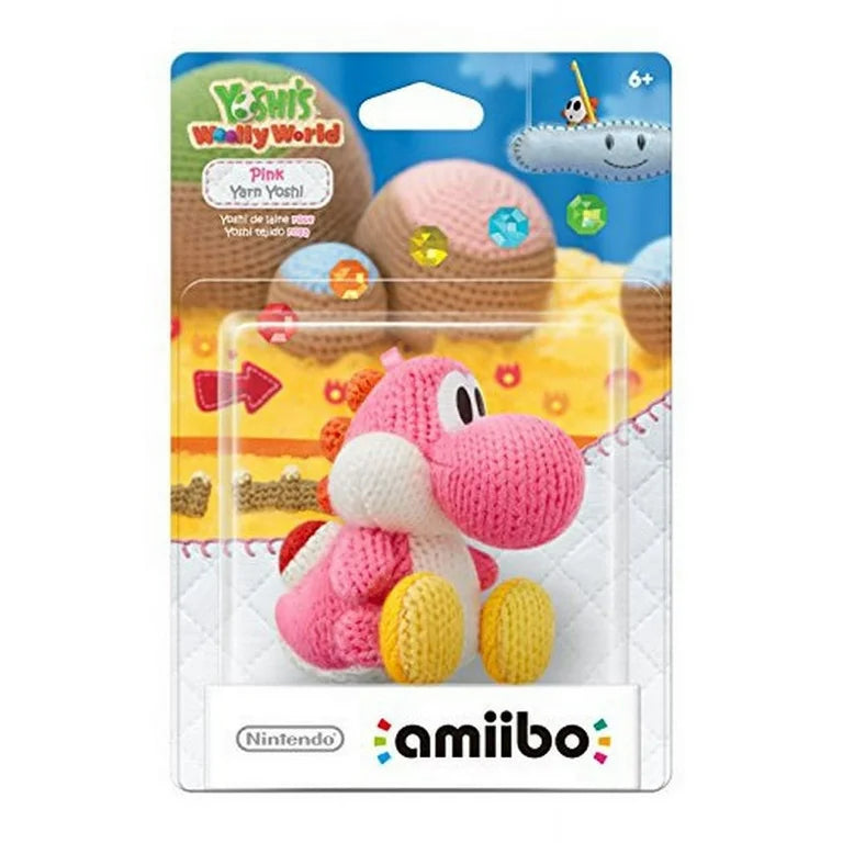 Pink Yarn Yoshi Amiibo Yoshis Woolly World sealed Nintendo figure
