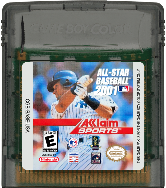 All-Star Baseball 2001 game cartridge for Game Boy Color (GBC) video game