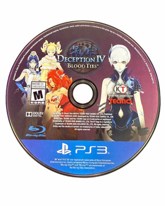 Deception IV: Blood Ties disc for PlayStation 3 (PS3) video game