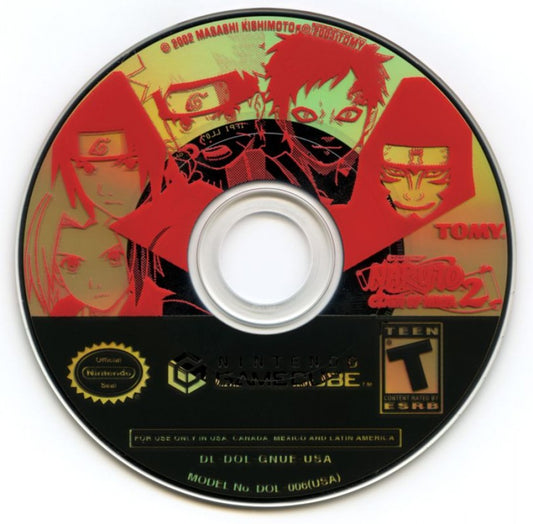Naruto: Clash of Ninja 2 disc for GameCube (GC) anime fighting video game