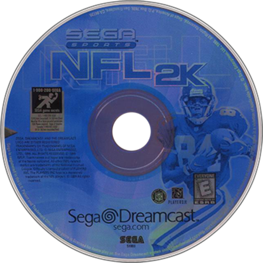 NFL 2K disc art for Sega Dreamcast (DC) video game