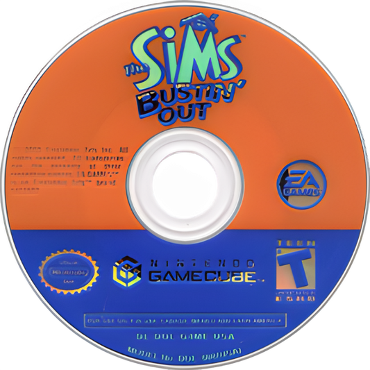 The Sims Bustin’ Out Player’s Choice GameCube GC video game, life simulation, open-ended gameplay, family-friendly, classic Nintendo GameCube title disc