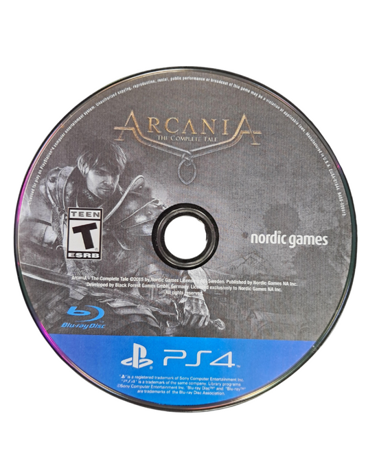Arcania: The Complete Tale retro PS4 video game Arcania The Complete Tale fantasy action RPG open world exploration melee combat story driven role playing game console release disc