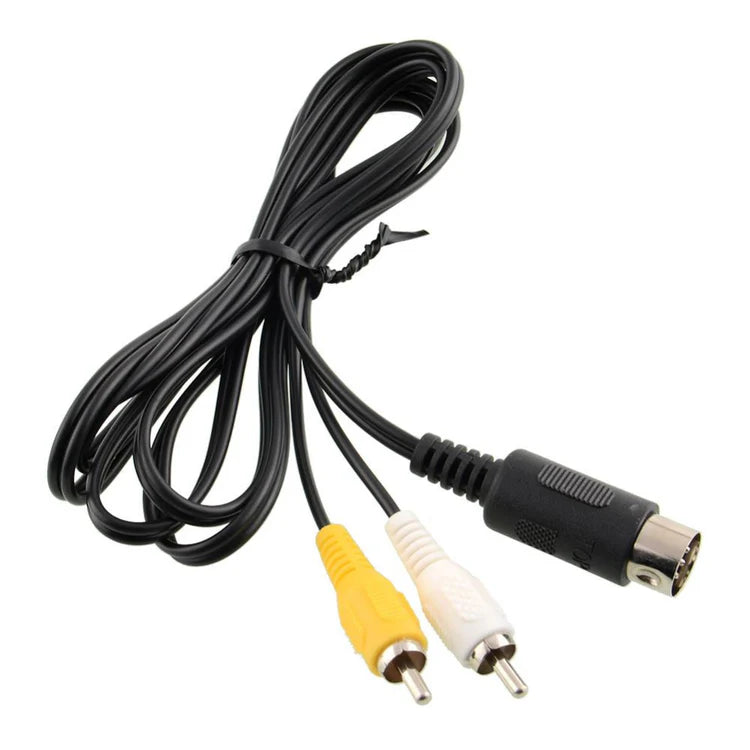 XYAB brand Sega Genesis Model 1 AV cords replacement audio video cable accessory for retro gaming systems view of cords