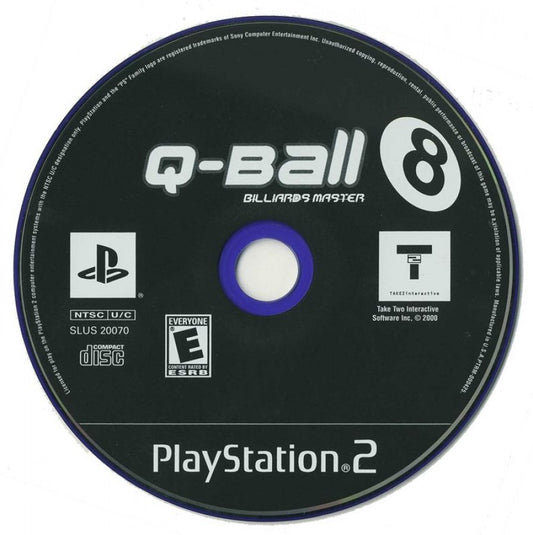 Q-Ball Billiards Master – PlayStation 2 (PS2) video game disc, cue sports simulation game.