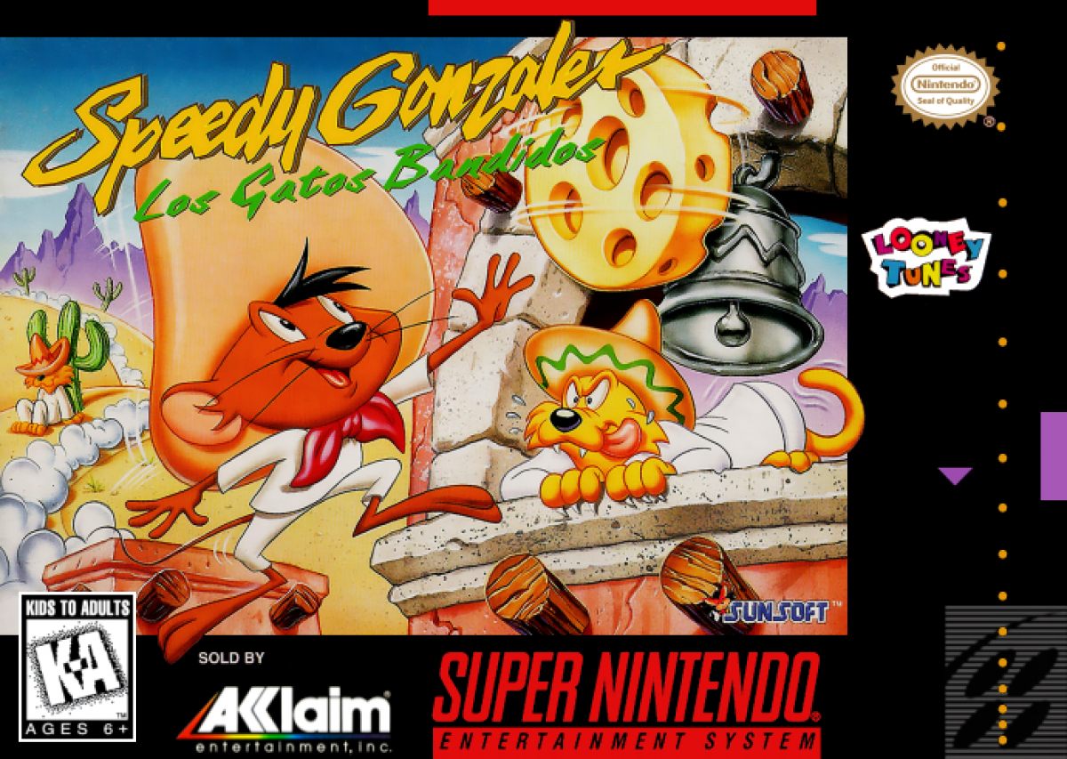 Speedy Gonzales Los Gatos Bandidos cover art for Super Nintendo Entertainment System (SNES) video game