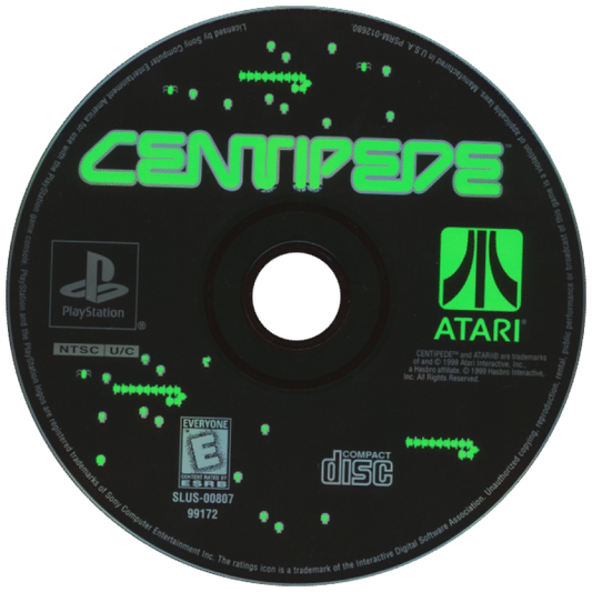 Centipede disc for PlayStation 1 (PS1) retro video game
