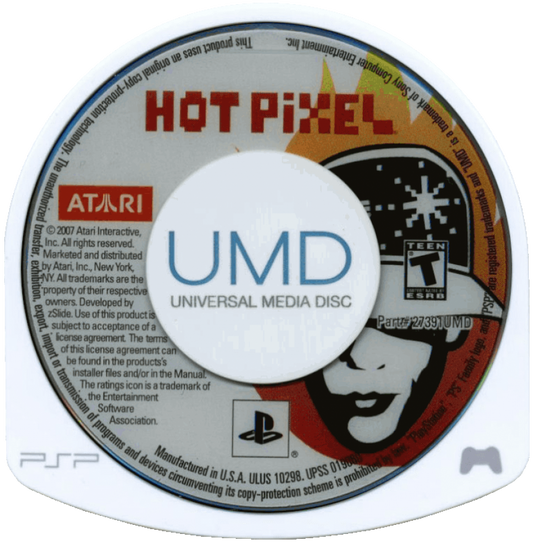 Hot Pixel disc for PlayStation Portable (PSP) arcade-style mini-game collection