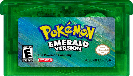 LocalID_24916Pokemon: Emerald cartridge art for Game Boy Advance (GBA) video game