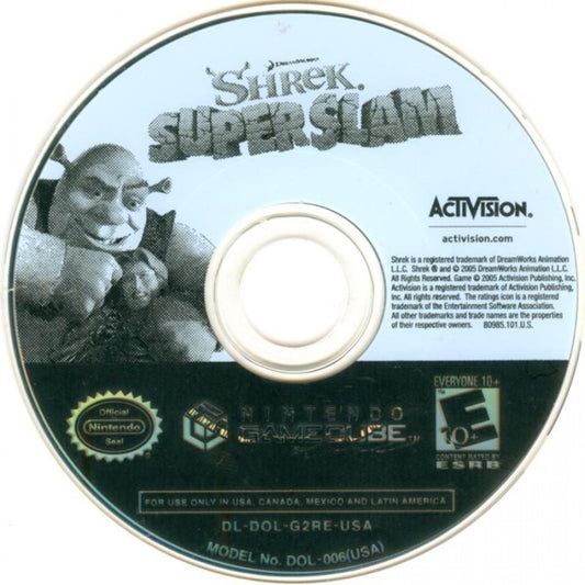 Shrek SuperSlam disc for Nintendo GameCube (GC) multiplayer fighting video game