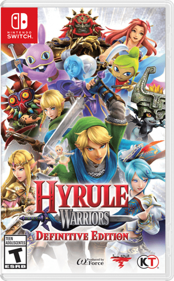 Hyrule Warriors Definitive Edition cover art for Nintendo Switch action game