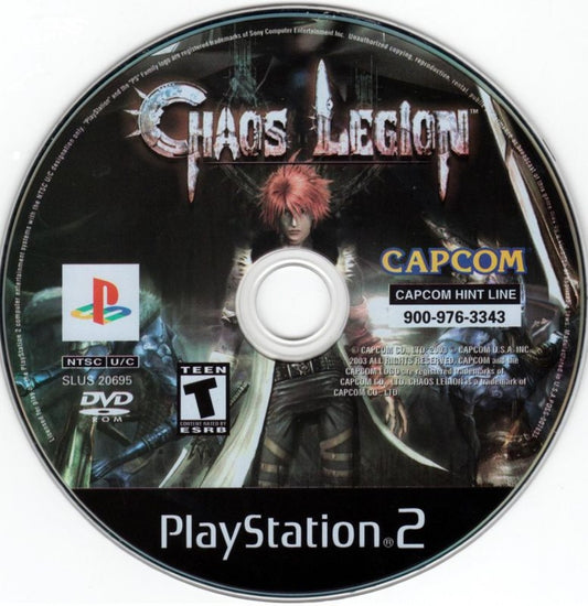 Chaos Legion for PlayStation 2 with dark fantasy action and strategic combat gameplay theme disc