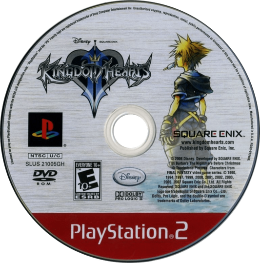 Kingdom Hearts II Greatest Hits disc art for PlayStation 2 (PS2) video game