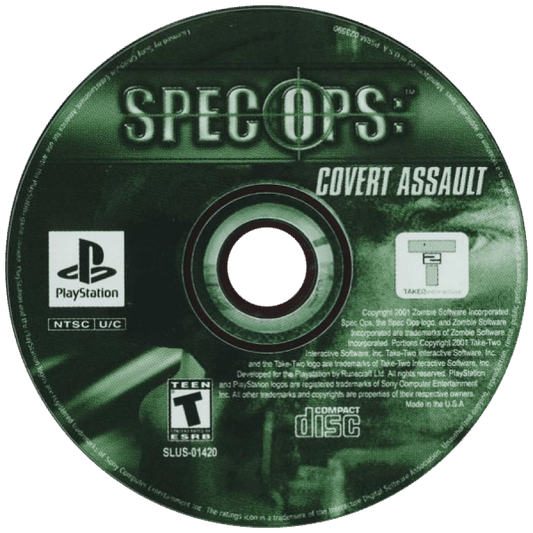 Spec Ops: Covert Assault disc for PlayStation 1 (PS1) tactical shooter video game