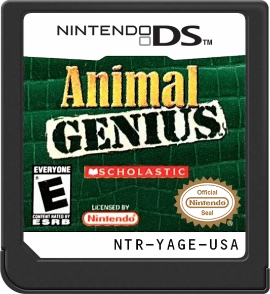 Animal Genius Nintendo DS game featuring educational puzzle gameplay and animal-themed challenges cartridge