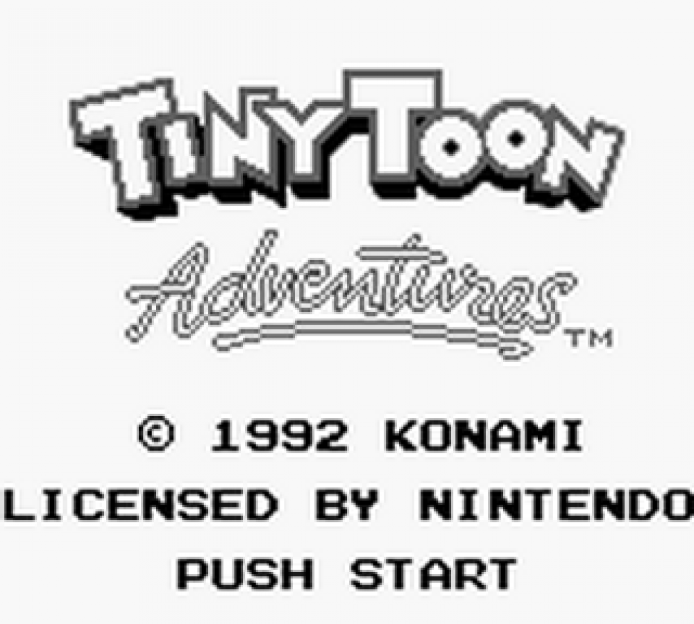 Tiny Toon Adventures Babs Big Break title screen for Game Boy (GB) video game
