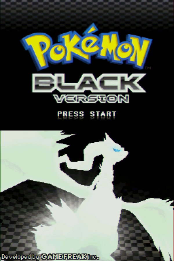 Pokemon Black Version title screen for Nintendo DS (DS) video game
