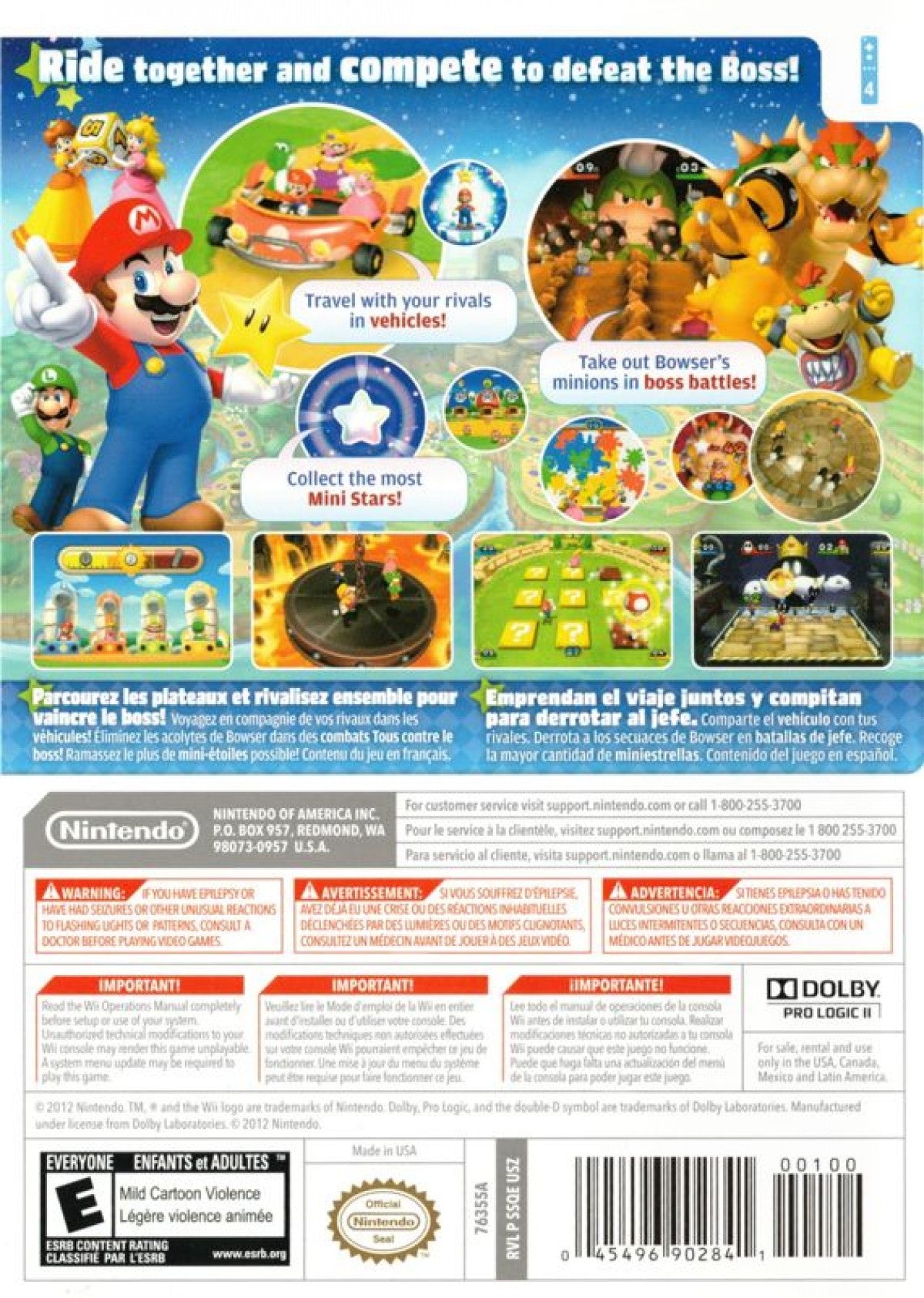 Mario Party 9 – Nintendo Wii (Wii) party board mini-game multiplayer video game back of case