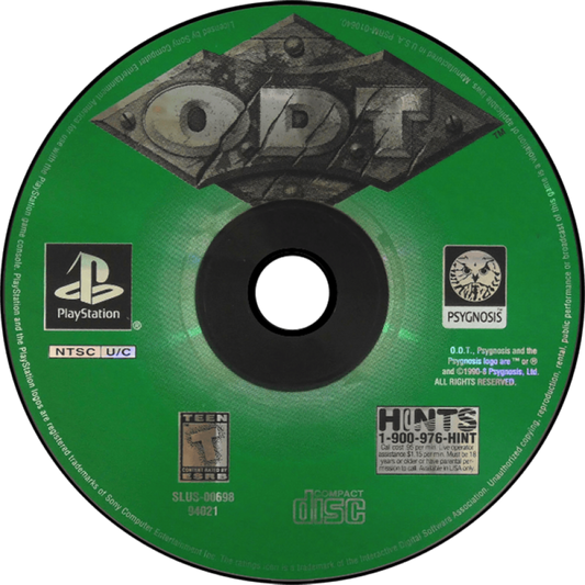 ODT: Escape or Die Trying PlayStation 1 PS1 for action adventure retro video game fans featuring fantasy exploration puzzle solving platforming combat mysterious worlds challenging quests cinematic gameplay collectible gaming appeal disc