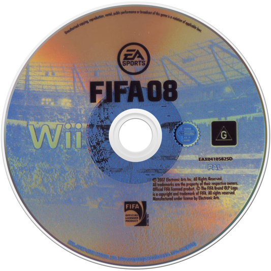 FIFA 08 disc art for Nintendo Wii (Wii) video game