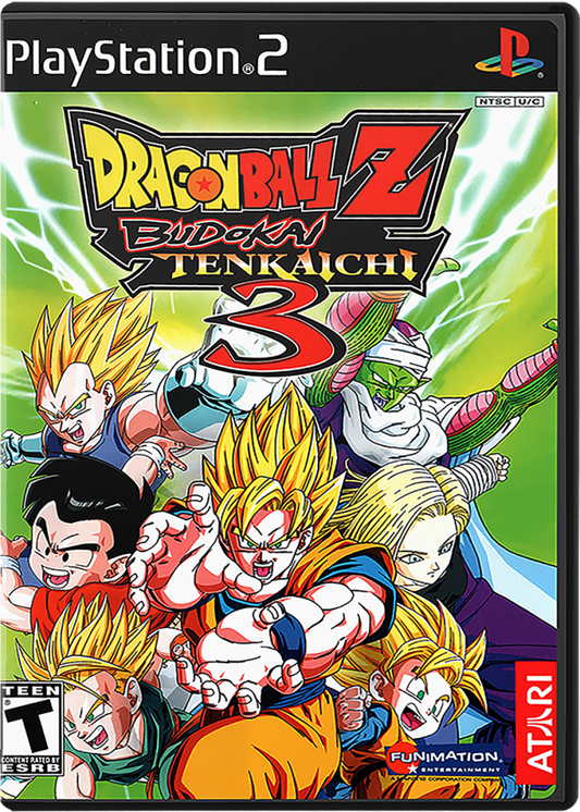 Dragon Ball Z Budokai Tenkaichi 3 PS2 featuring intense 3D fighting gameplay with iconic Dragon Ball characters cover art