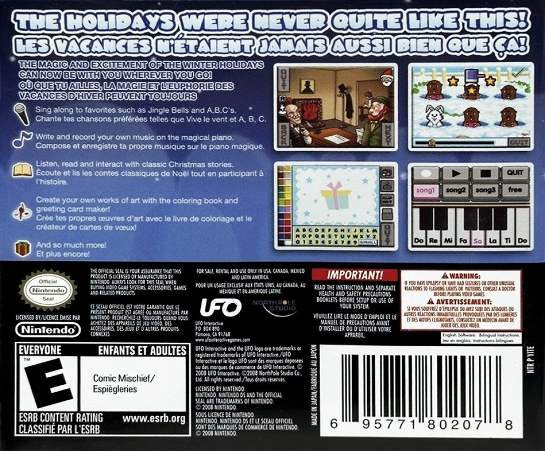 Smart Boy’s Winter Wonderland Nintendo DS video game, educational puzzle gameplay, winter-themed learning activities, handheld console title back cover