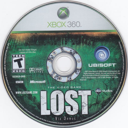 Lost: Via Domus disc for Xbox 360 (X360) action-adventure video game