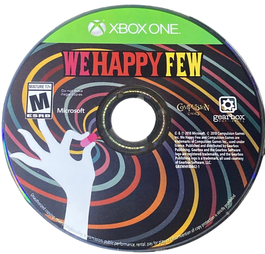 We Happy Few – Xbox One (XONE) disc for dystopian action-adventure video game