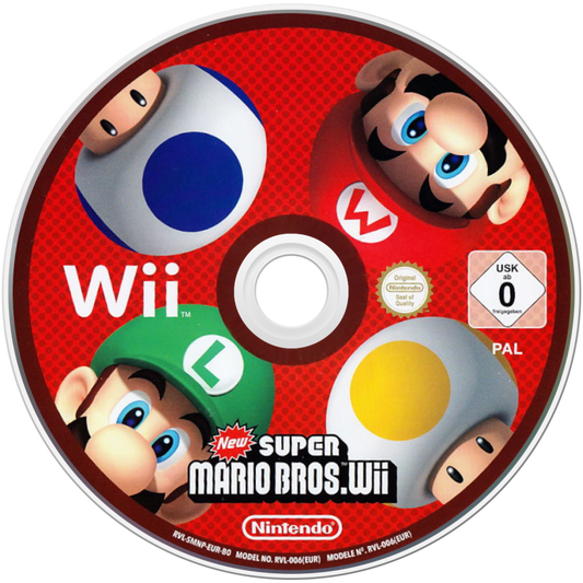 New Super Mario Bros. – Nintendo Wii (Wii) side-scrolling platformer adventure video game disc