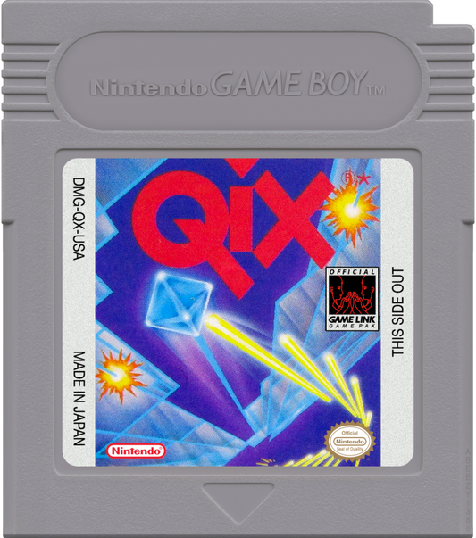 Qix cartridge art for Game Boy (GB) video game