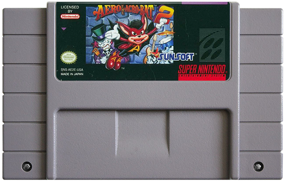 Aero the Acro Bat 2 cartridge for Super Nintendo Entertainment System SNES retro video game