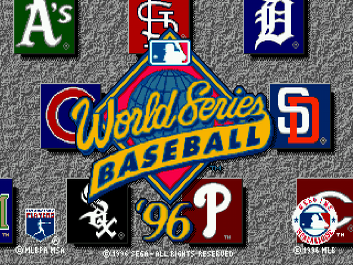 World Series Baseball 96 title screen for Sega Genesis (GEN) video game