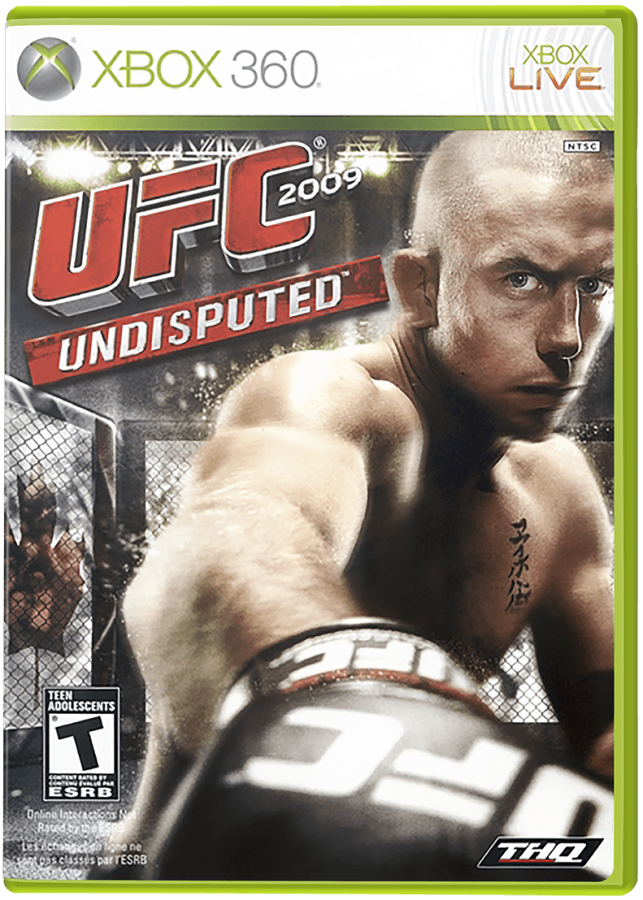 UFC 2009 Undisputed cover art for Xbox 360 (X360) mixed martial arts fighting video game