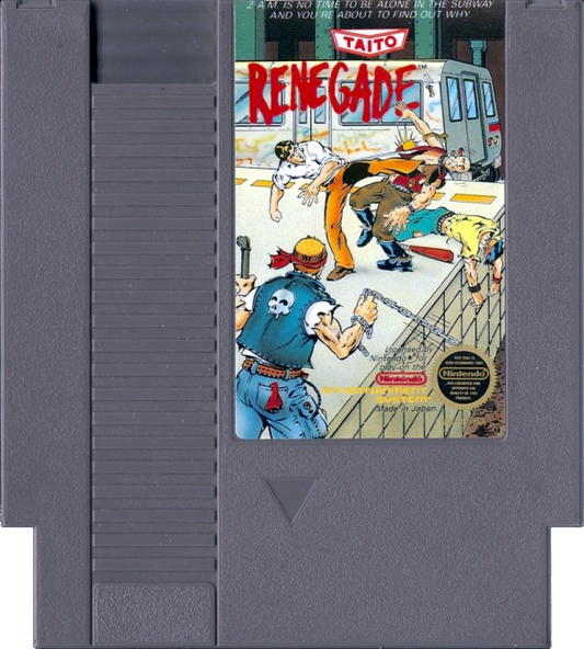 Renegade Complete in Box CIB Nintendo Entertainment System NES for retro video game enthusiasts featuring classic side scrolling beat em up gameplay street fighting action martial arts combat challenging enemy gangs arcade style action complete in box collectible gaming appeal cartridge