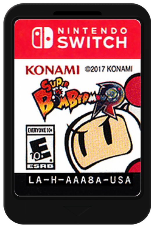 Super Bomberman R cartridge art for Nintendo Switch (NS) video game