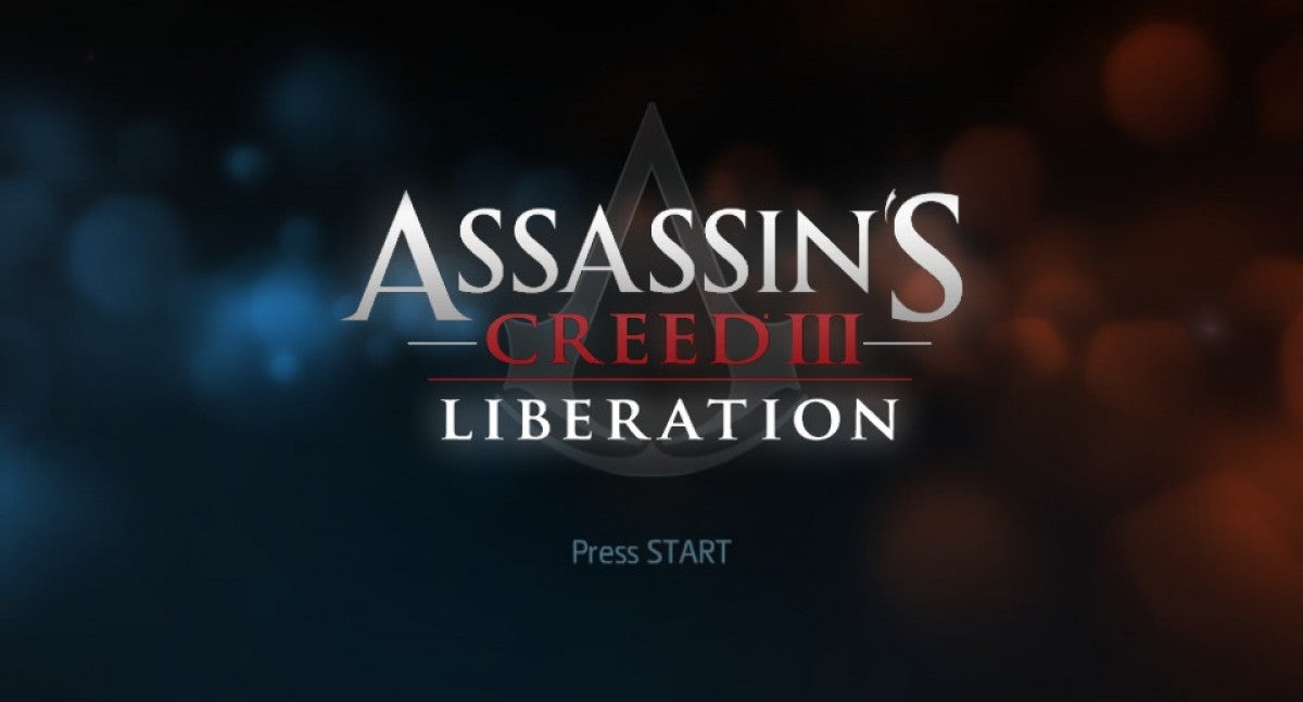 Assassin's Creed III: Liberation title screen for PlayStation VITA (PS VITA) video game