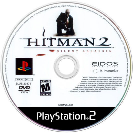 LocalID_70072 Hitman 2 Silent Assassin PlayStation 2 PS2 for retro video game enthusiasts featuring stealth action gameplay tactical assassination missions disguises strategic infiltration open ended objectives cinematic storytelling and collectible gaming appeal disc