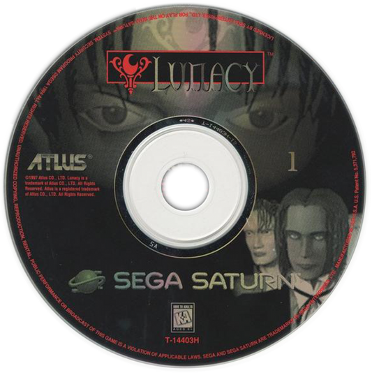 Lunacy Sega Saturn point and click adventure game psychological mystery surreal storytelling puzzle solving eerie atmosphere anime inspired visuals first person exploration Japanese adventure classic retro gaming Sega Saturn software video game title disc