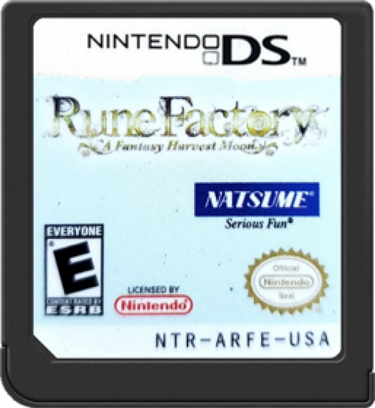 Rune Factory A Fantasy Harvest Moon Nintendo DS game featuring farming simulation, action RPG combat, and charming fantasy life gameplay disc
