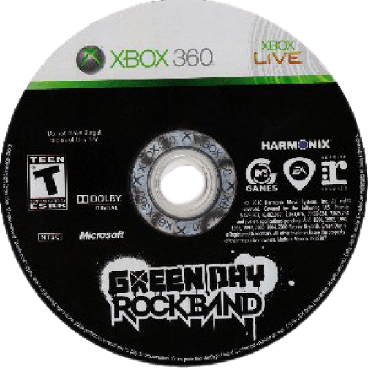 Green Day: Rock Band disc for Xbox 360 (X360) music rhythm video game