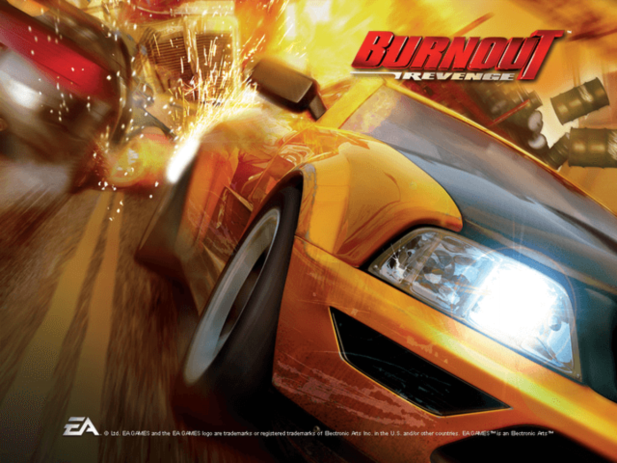 Burnout Revenge title screen art for Xbox (XBOX) video game