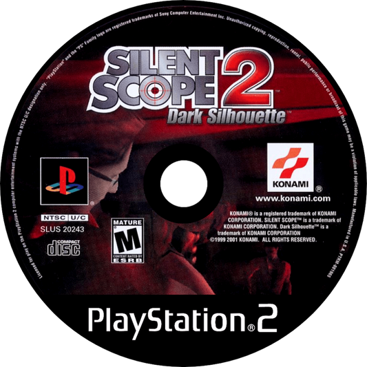 Silent Scope 2 Dark Silhouette arcade style sniper shooter video game featuring precision long range shooting cinematic missions realistic scope mechanics and intense tactical action experience disc