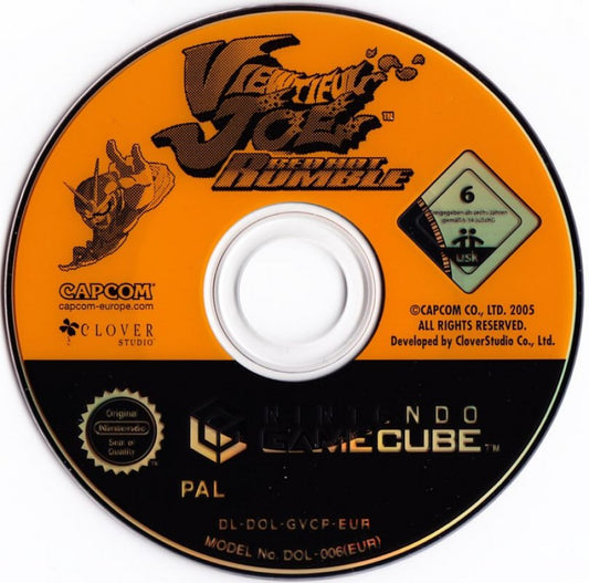 Viewtiful Joe: Red Hot Rumble disc for Nintendo GameCube (GC) multiplayer fighting video game