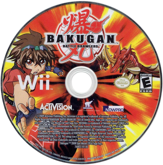 Bakugan: Battle Brawlers disc for Nintendo Wii (Wii) video game